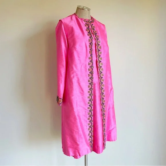 Vintage Bright Pink Dress Set - Picture 1 of 17